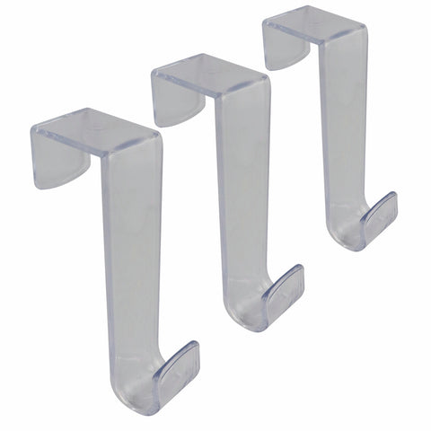 Adoored Clear Over-The-Door Plastic Deco Hook - 3 Pack