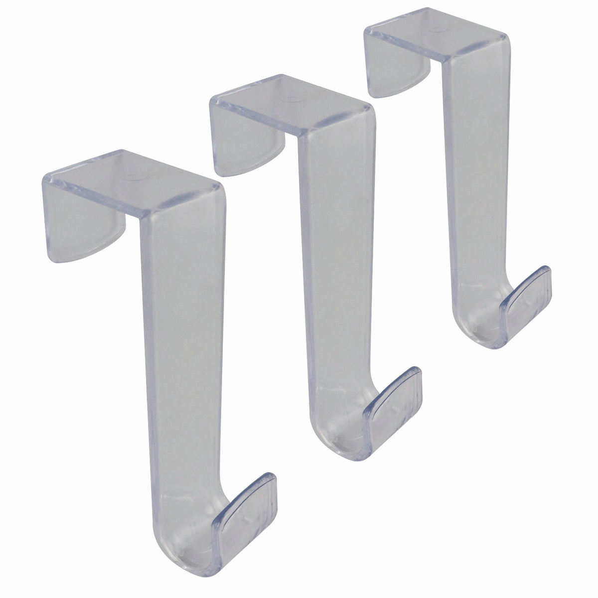 Adoored Clear Over-The-Door Plastic Deco Hook - 3 Pack