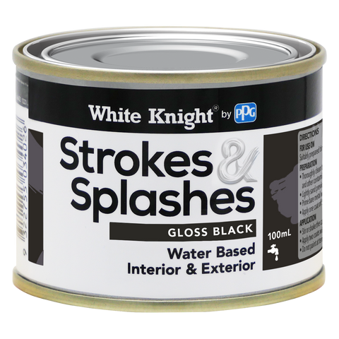 White Knight Strokes and Splashes Paint - 100ml - Water Based - Gloss Finish - SuperSaverAU - view 1