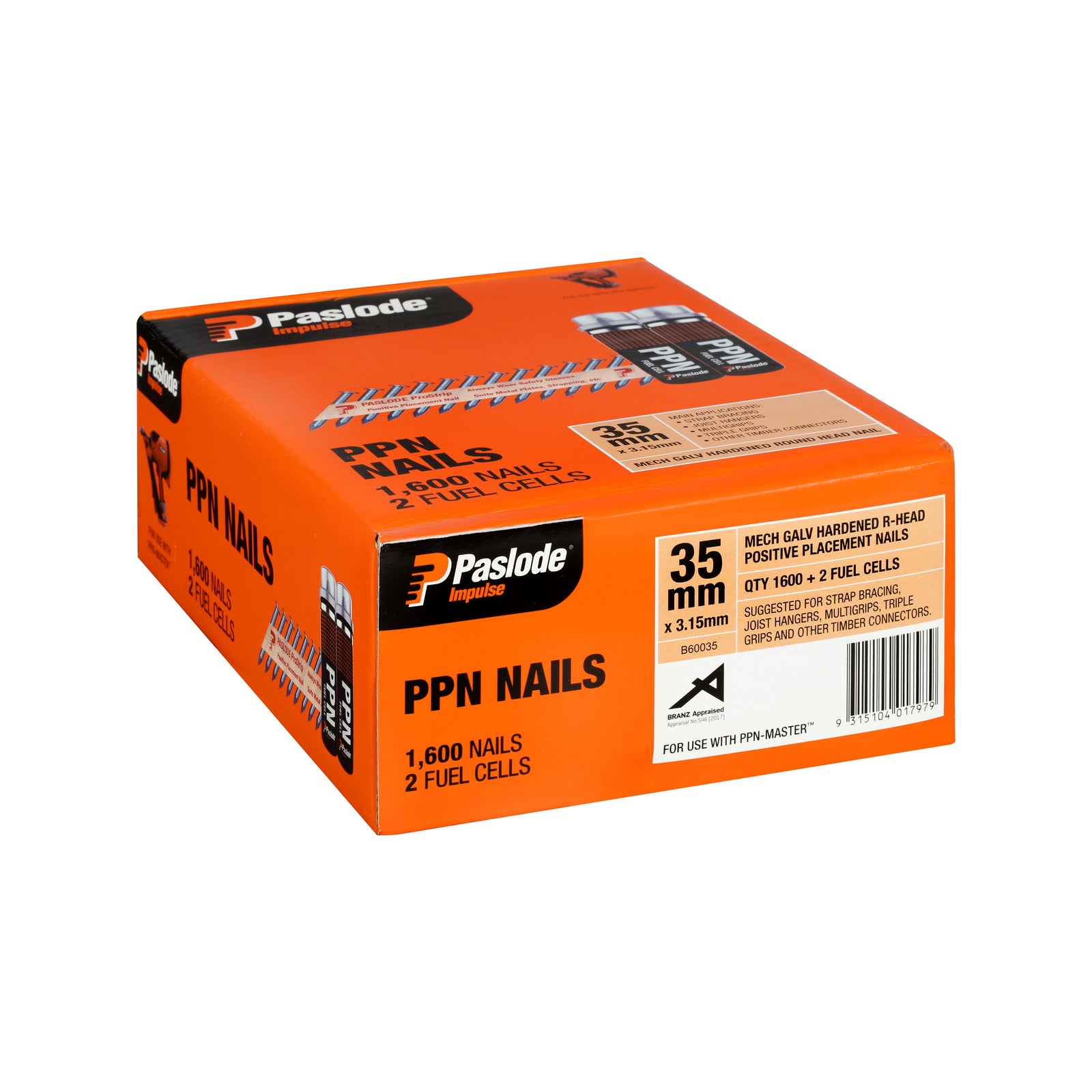 Paslode Impulse 35 x 3.15mm Galvanised PPN Nails - Box of 1600
