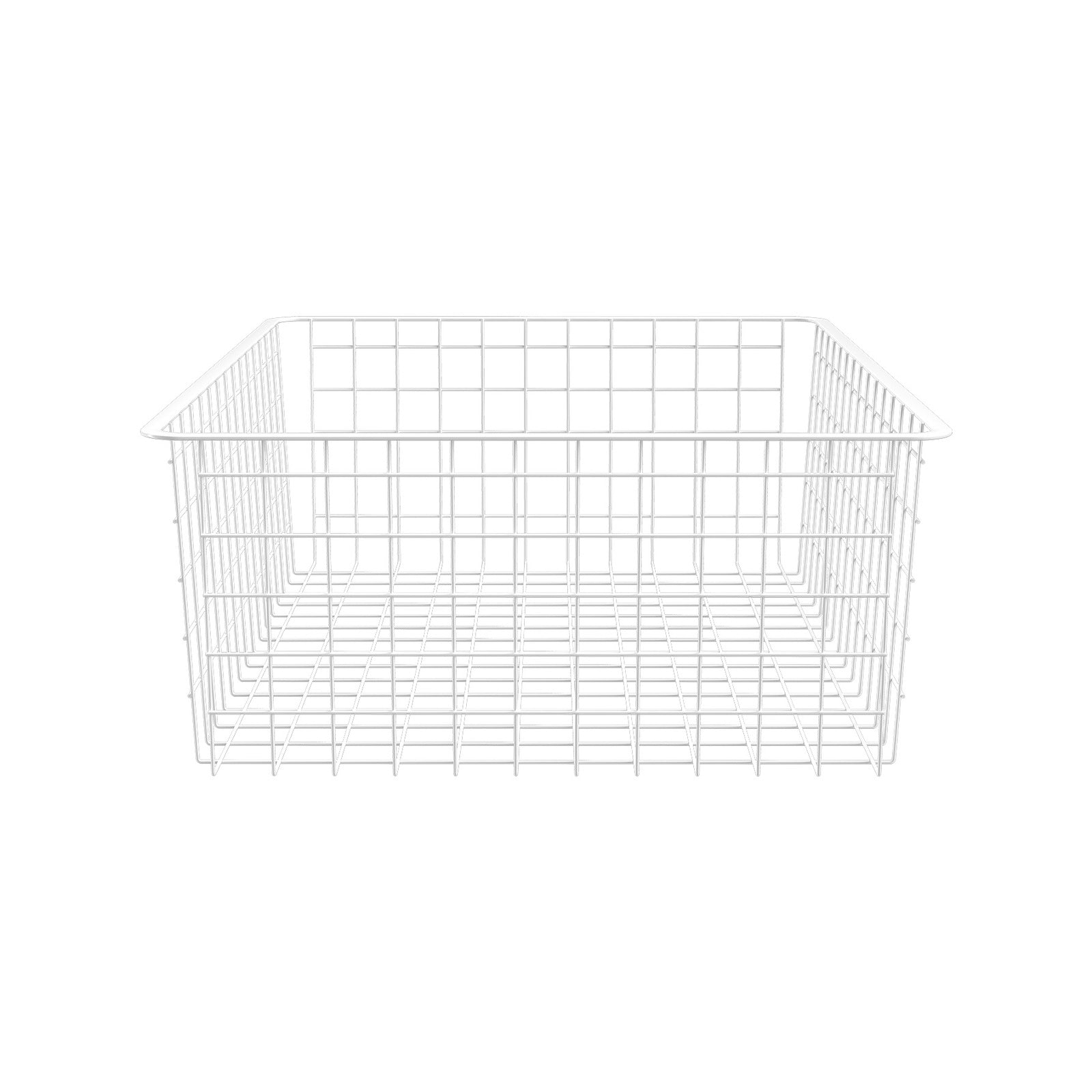 Flexi Storage Home Solutions White 2 Runner Wire Basket - 410 x 185 x 535mm Steel Ventilated