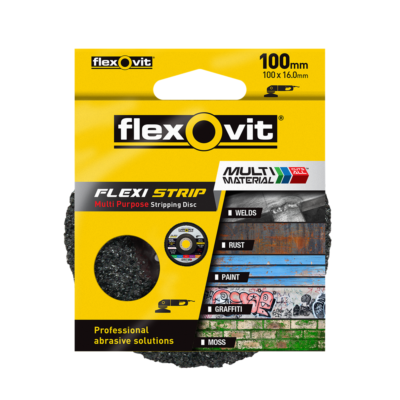 Flexovit 100mm Multi Purpose Flexi Strip Stripping Disc - Paint and Rust Removal