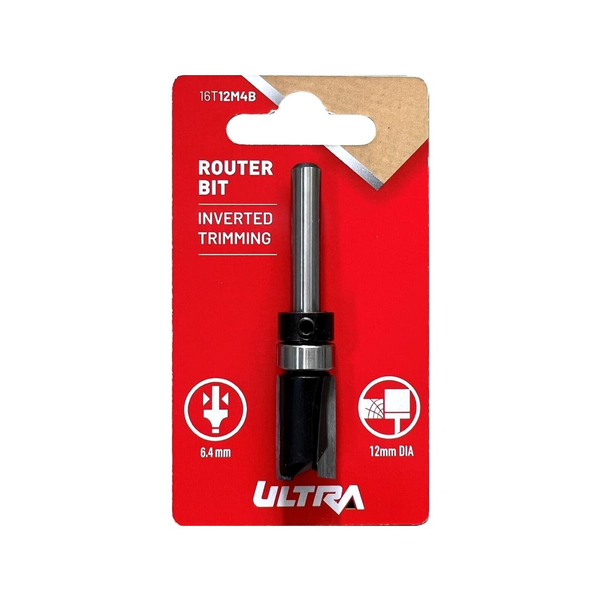 Ultra 12mm Tungsten Carbide Inverted Trimming Router Bit