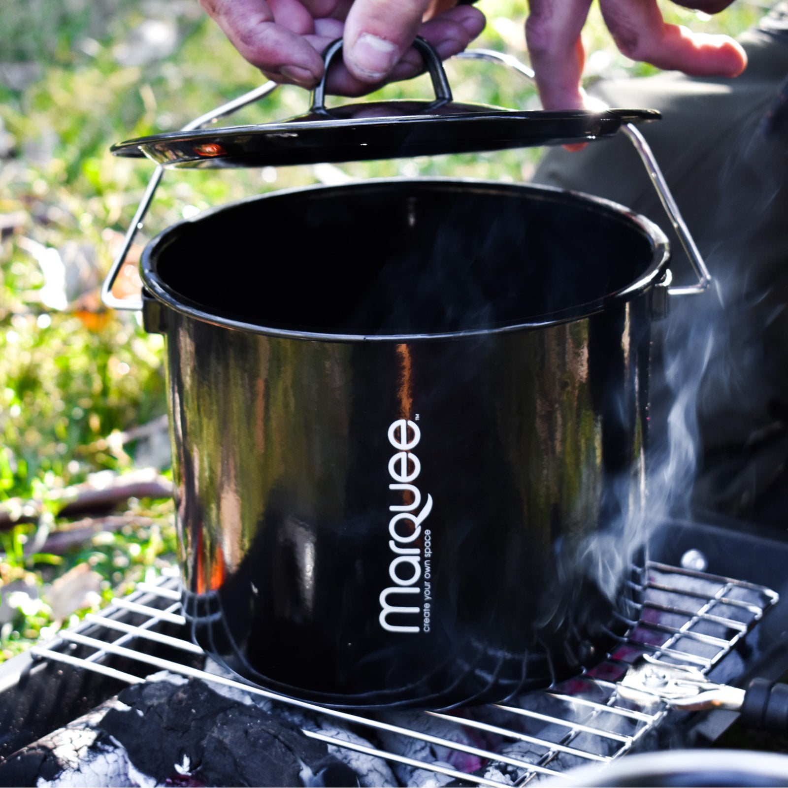 Marquee 3L Enamel Camping Billy Dishwasher Safe