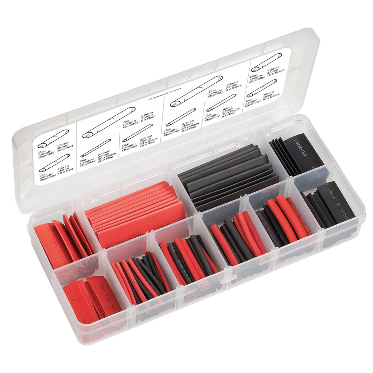 Narva 216 Piece Heatshrink Tubing Assortment Set