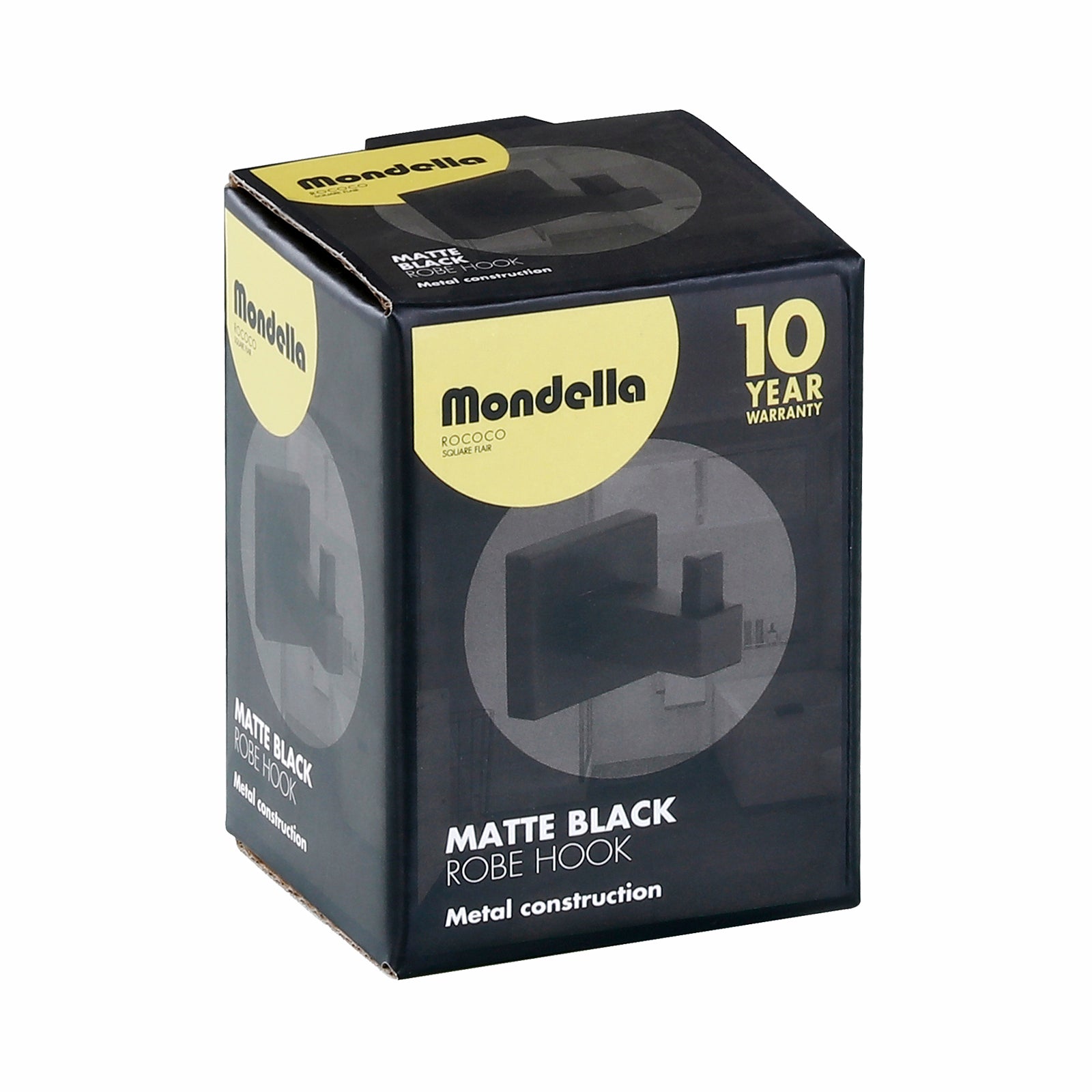 Mondella Rococo Matte Black Robe Hook 44 x 44 x 60mm