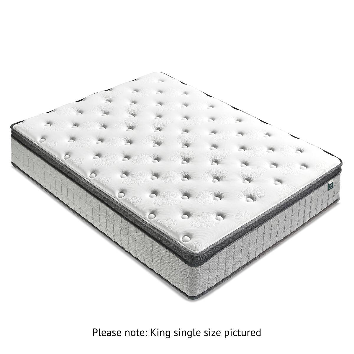 Zinus 30cm King Single Support Plus Pocket Spring Mattress - Plush Euro Top - AU-MSSPGR-12KS