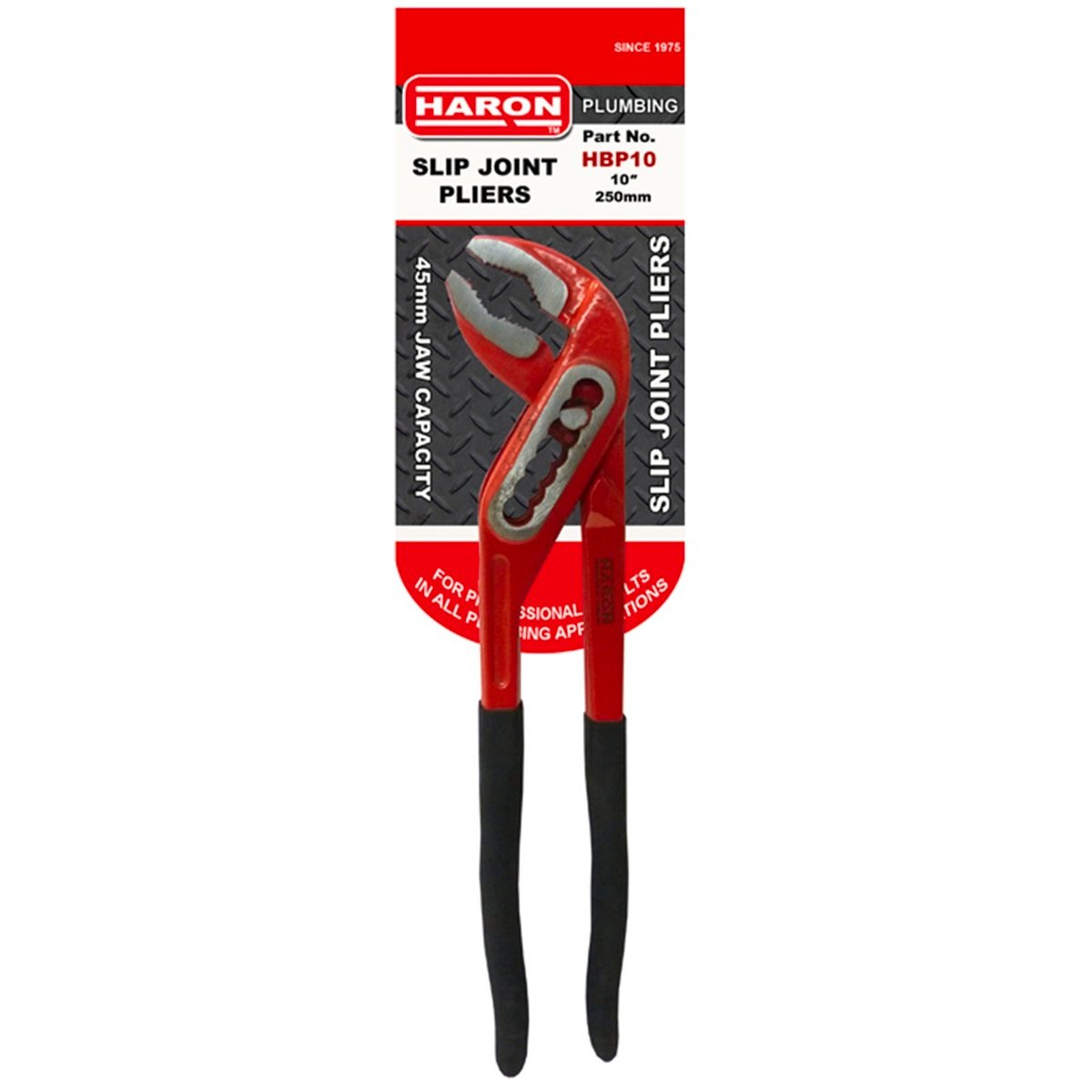 Haron 10" Slip Joint Pliers - Steel - Soft Grip - 7 Locking Positions - SuperSaverAU - view 1