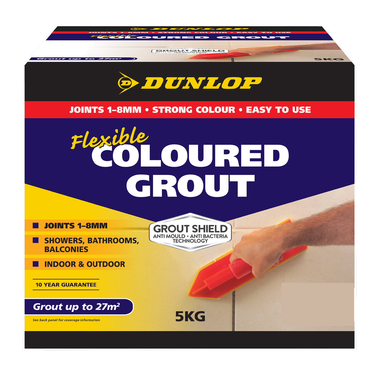 Dunlop Flexible Coloured Grout 5kg Travertine - Portland Cement Mould Resistant Wall & Floor Tile Grout