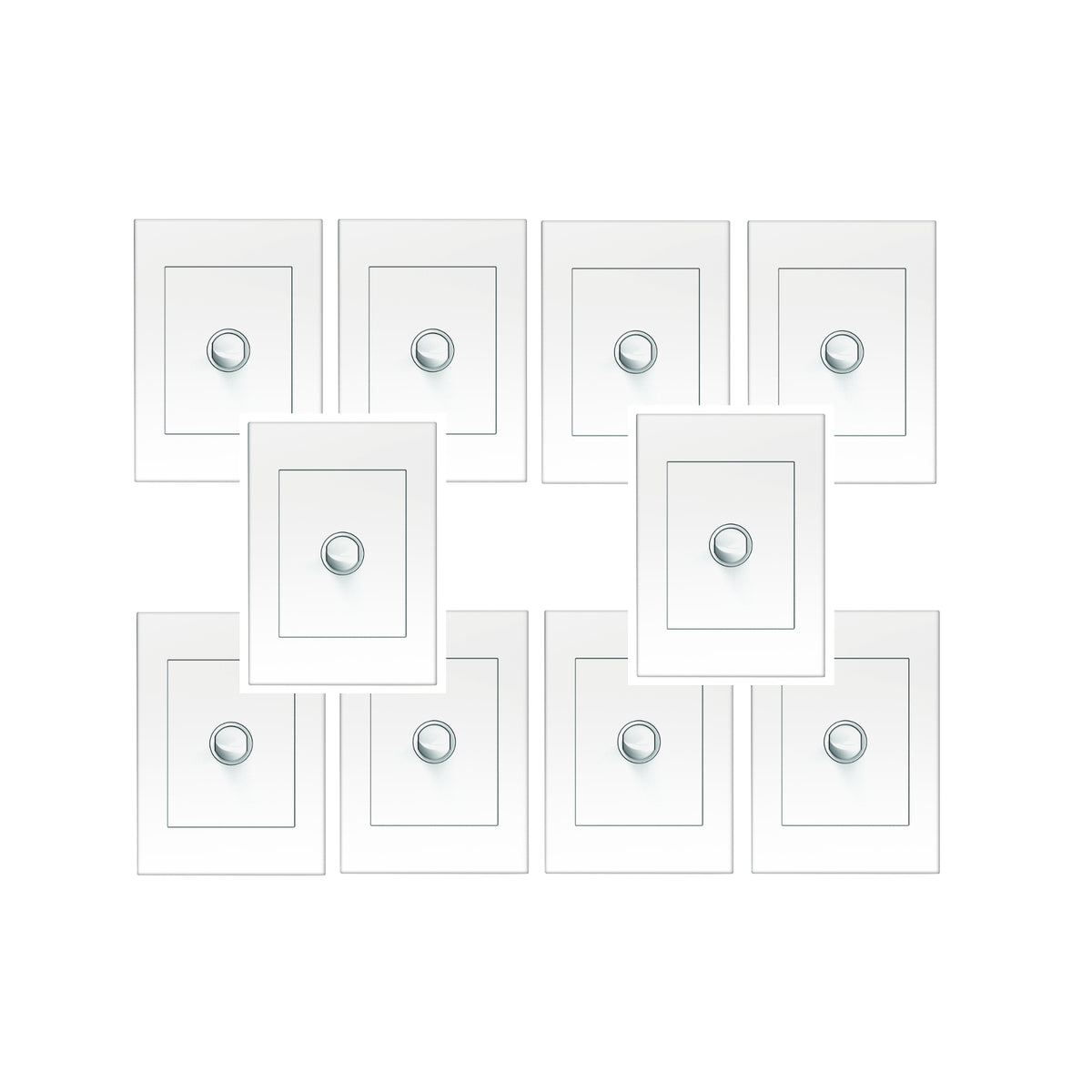 HPM VIVO 1 Gang Wall Switch 10A 240V Vertical Rocker White - 10 Pack BUEV770/1WE