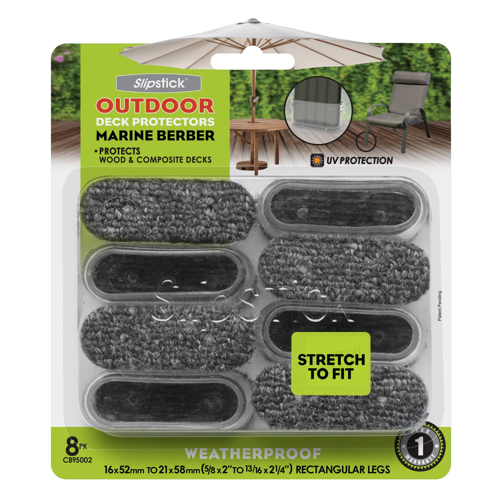 Slipstick 21 x 58mm Clear Rectangle Sleeve Outdoor Berber Floor Protector 8 Pack