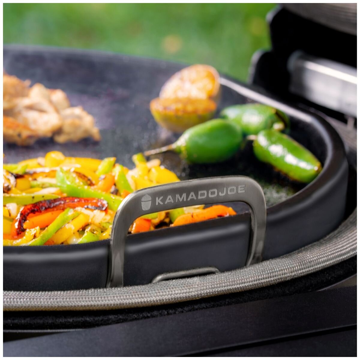 Kamado Joe Karbon Steel griddle for Classic Joe - pre-seasoned carbon steel flat-top, black - KJ15094522