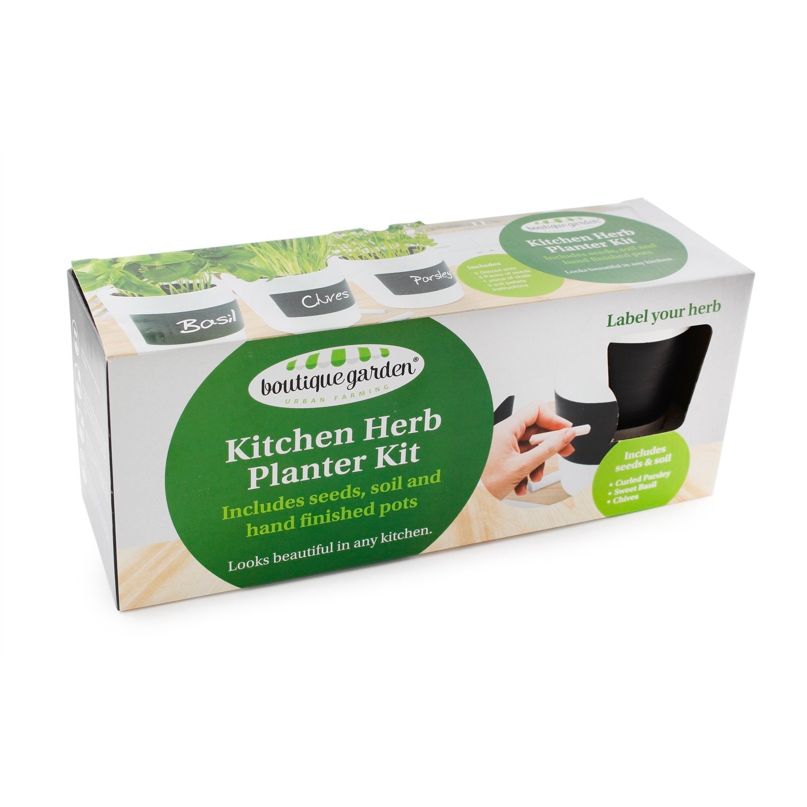 Mr Fothergill's Boutique Gardens Kitchen Herb Planter 3 Pack with Soil Pellets