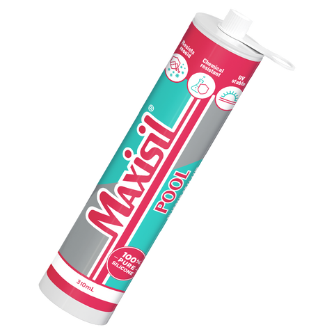 Maxisil P3 Light Grey Pool Silicone 310ml Neutral Cure Stain & Mould-Resistant