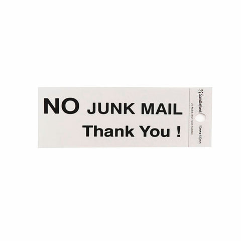 Sandleford No Junk Mail Thankyou Sign - 100 x 50mm - Silver - SuperSaverAU - view 1
