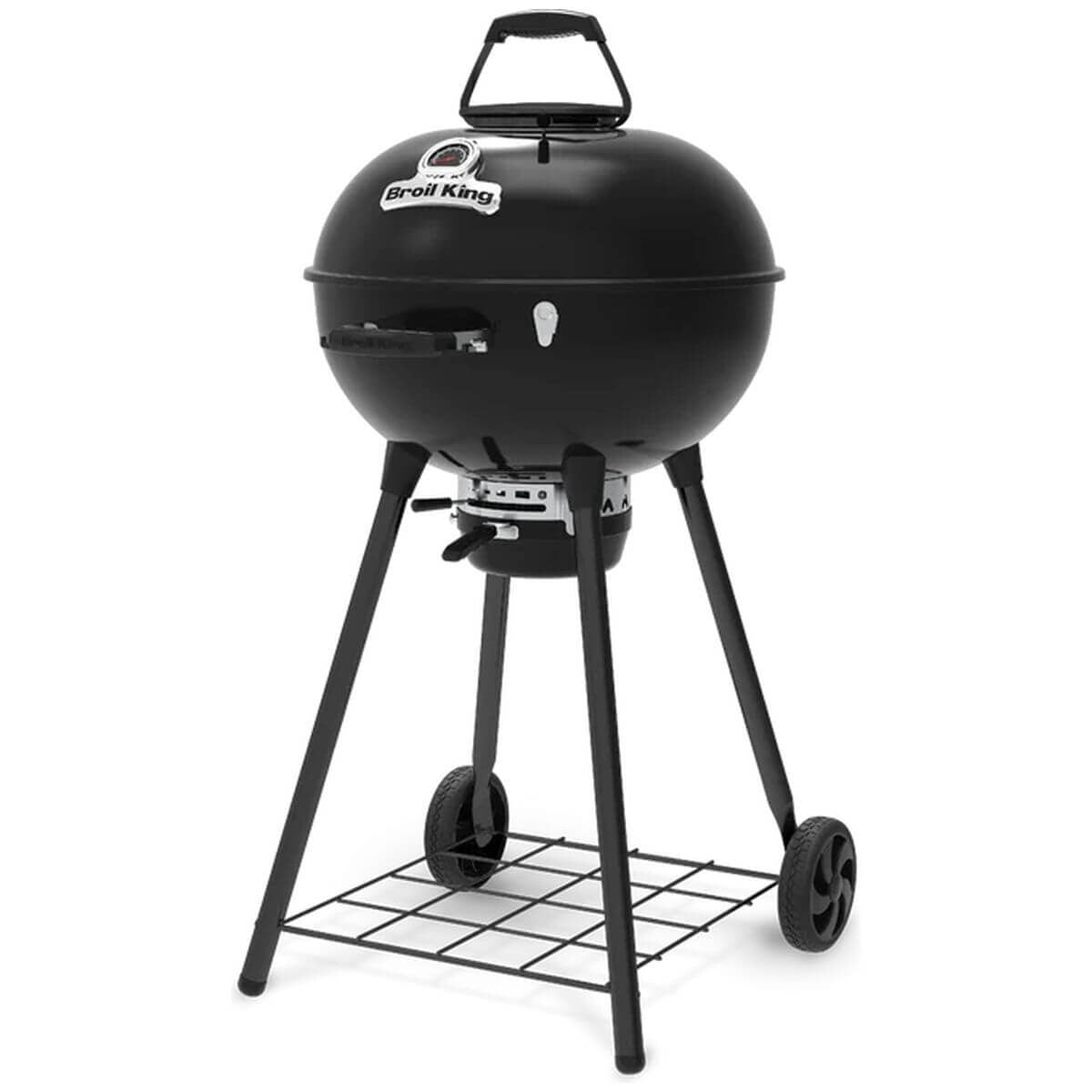 Broil King 57cm Crown Premium Charcoal Kettle BBQ - Rotodraft Bottom Vent, Built-In Thermometer - 401110