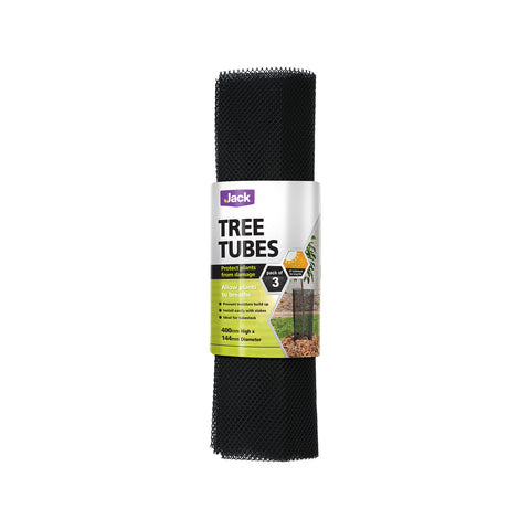 Jack 400 x 144mm Black Plastic Tree Tube - 3 Pack