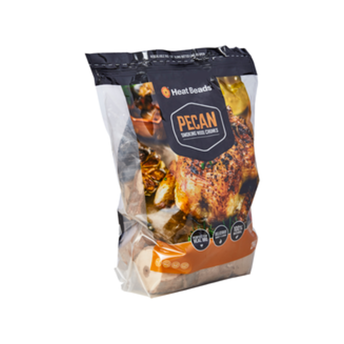 Heat Beads 2kg Pecan Smoking Wood Chunks BBQ Fuel