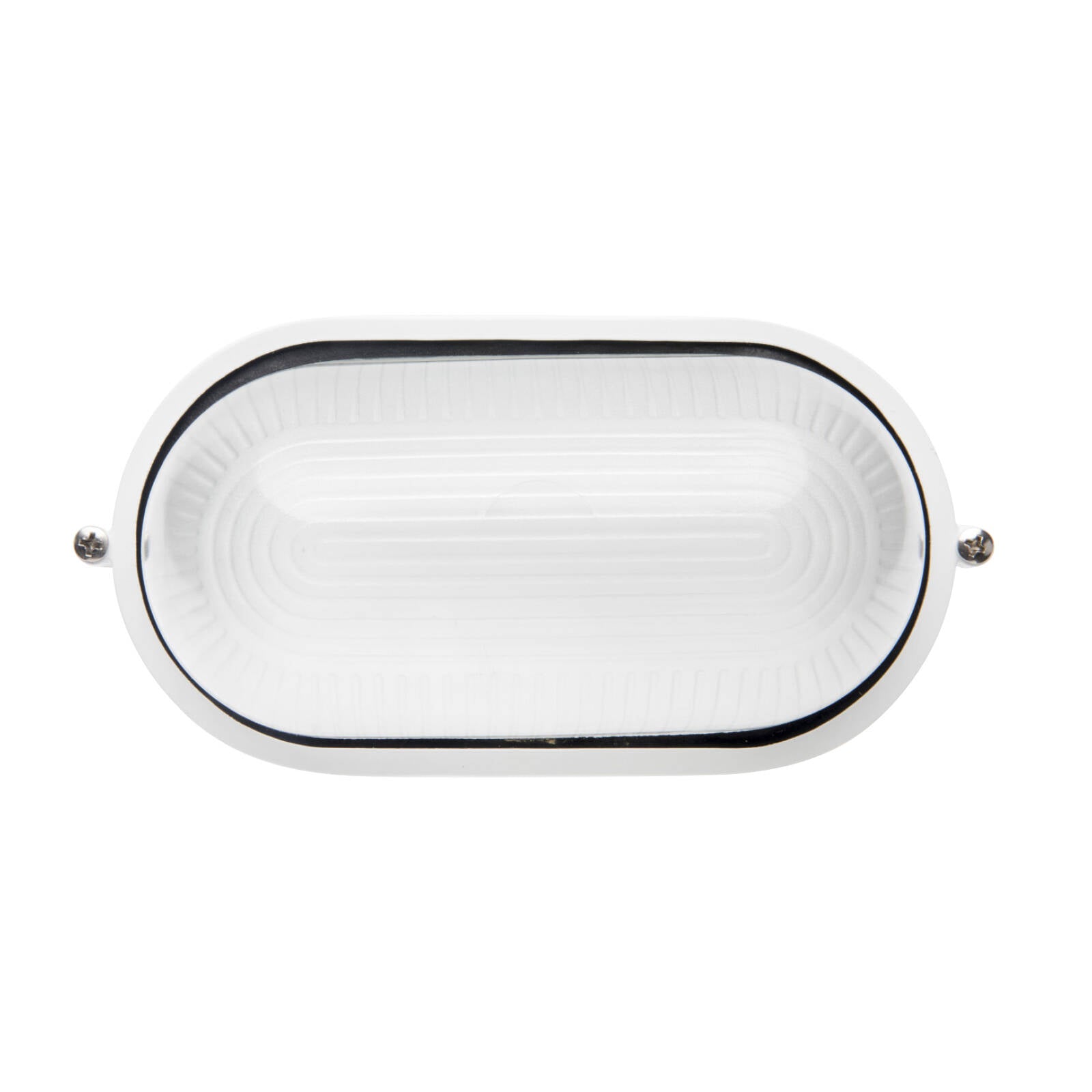 Brilliant Davis 9W White Oval LED Bunker Light Aluminium Weather Resistant Outdoor