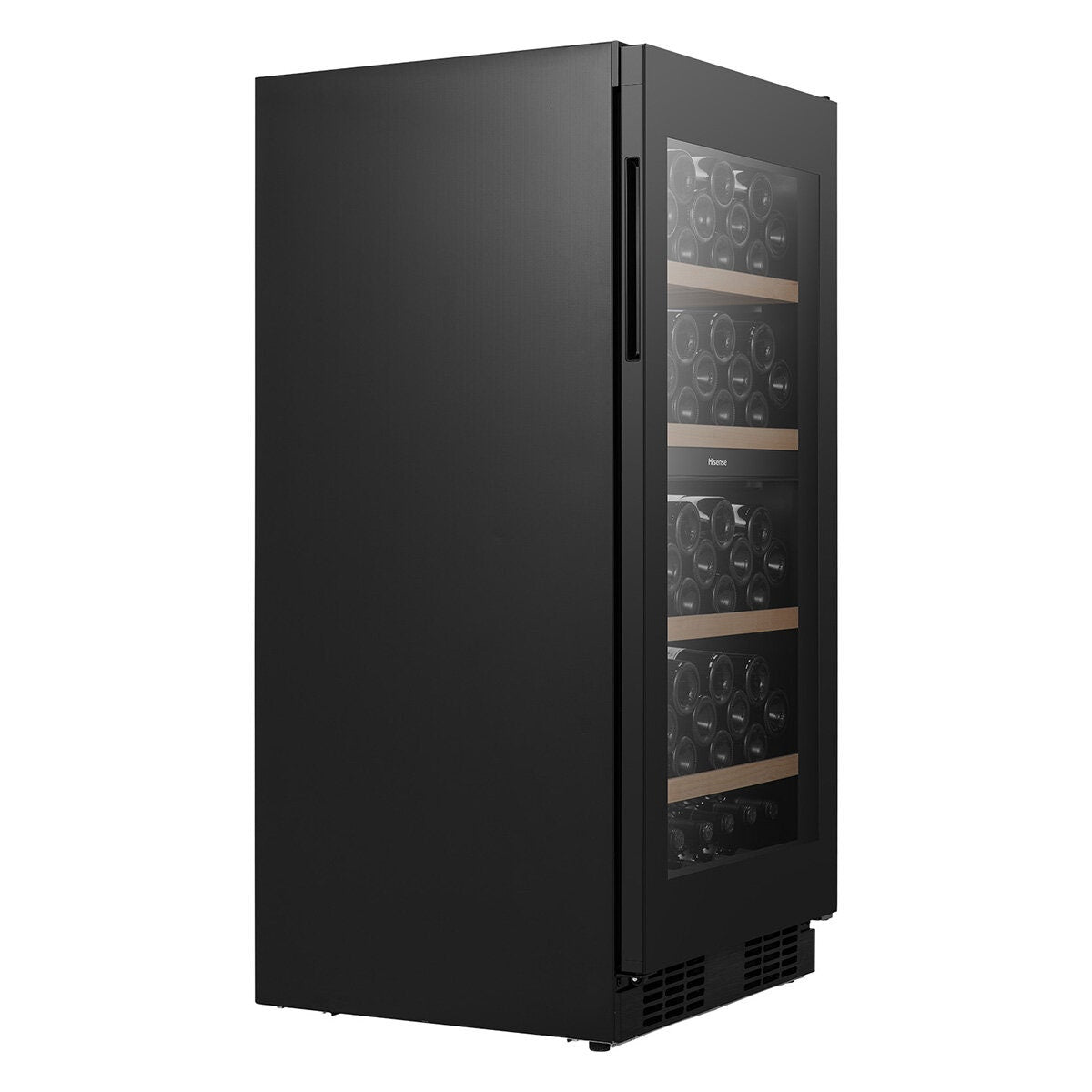 Hisense 108 Bottle Dual Zone Wine Cabinet - Black Glass - Triple Glazed - Frost Free - HRWC108B