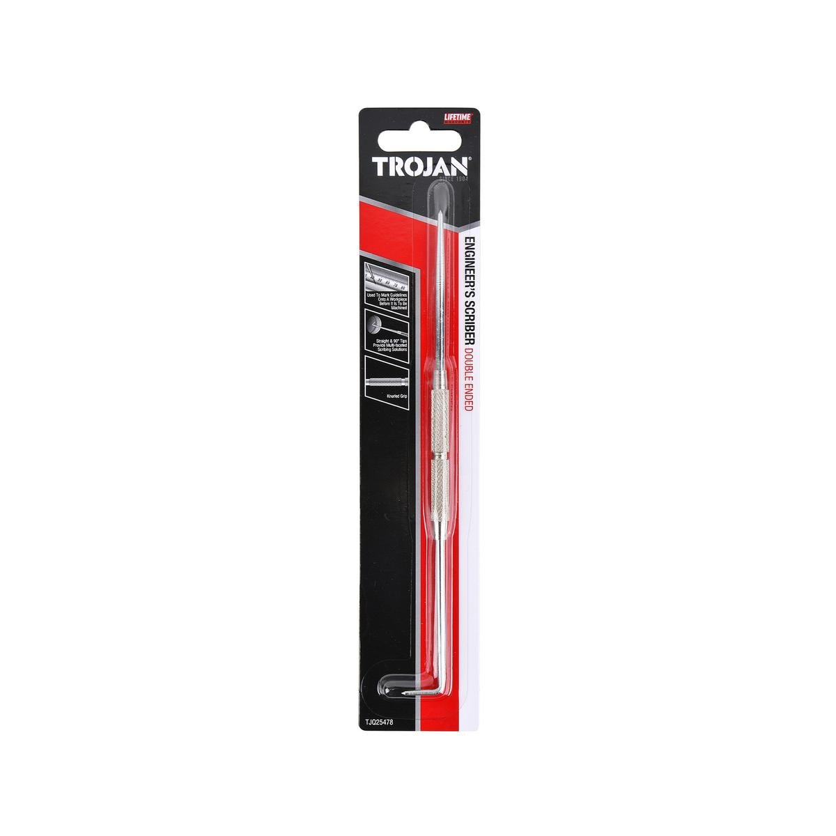 Trojan 256mm Double Ended Engineer's Metal Scriber, Knurled Grip