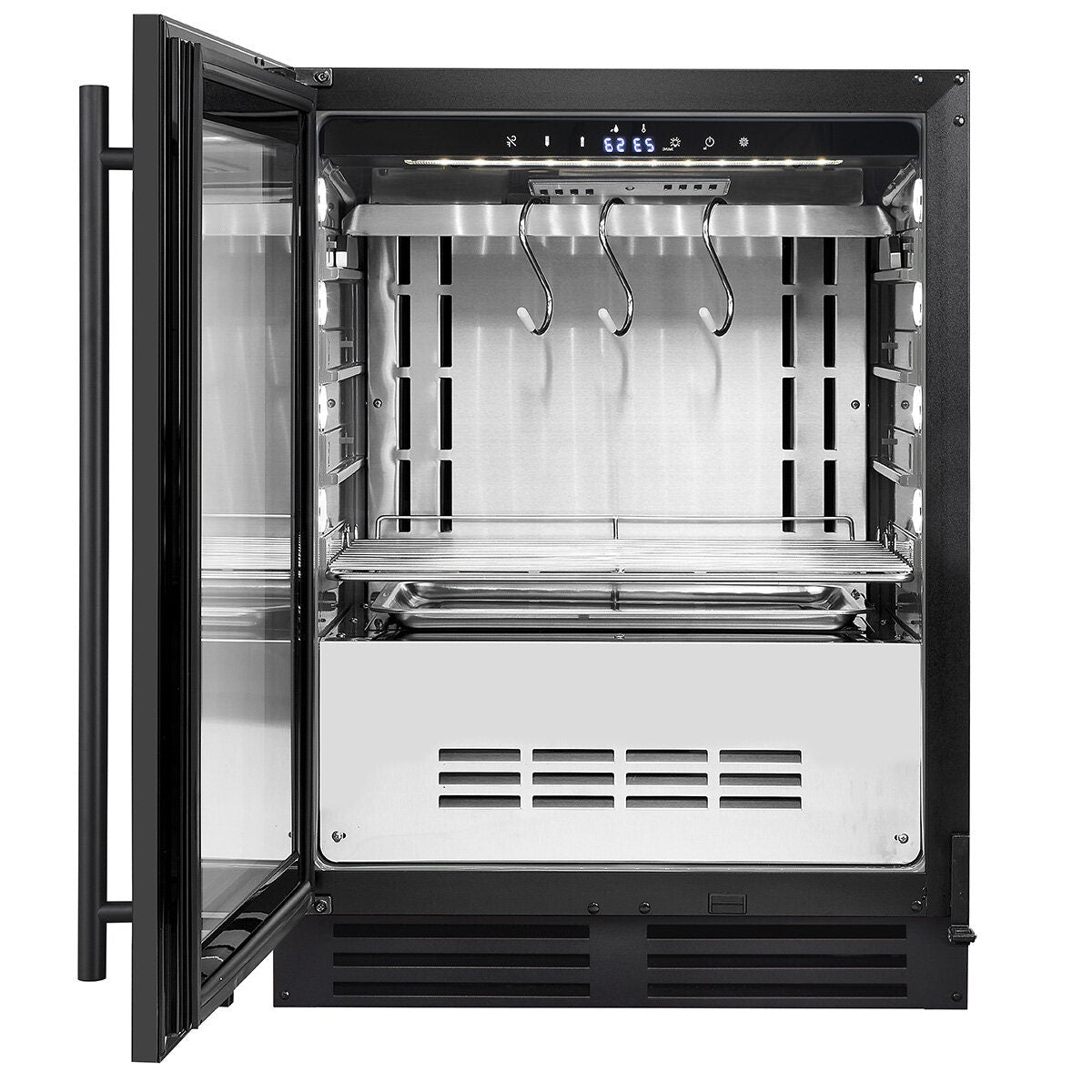 KingsBottle 98L Under Counter Steak and Meat Ager - Black, Left Hinge, Glass Door - KB50SA-FG-LHH