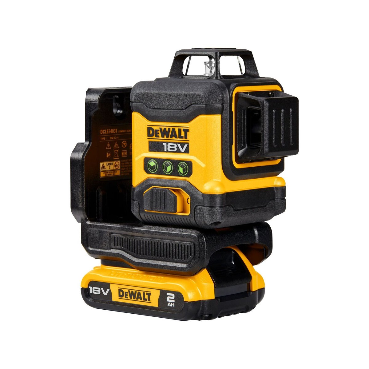 DeWALT 18V XR Compact 3 x 360 Green Beam Multiline Laser Combo Kit DCLE34031D1-XE
