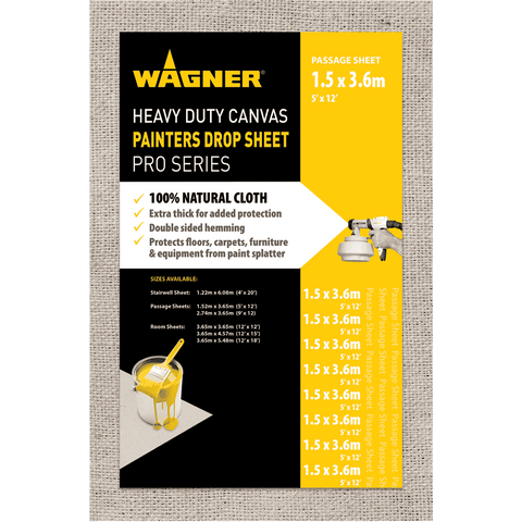 Wagner 1.5 x 3.6m Heavy Duty Cotton Canvas Drop Sheet