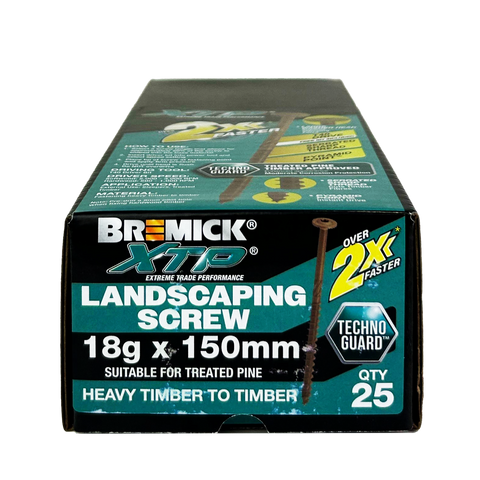 Bremick XTP Landscape Screws - 18g x 150mm - T40 - 25 Pack - Galvanised - SuperSaverAU - view 1