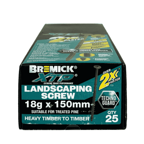 Bremick XTP 18g x 150mm T40 TechnoGuard Landscape Screws - 25 Pack