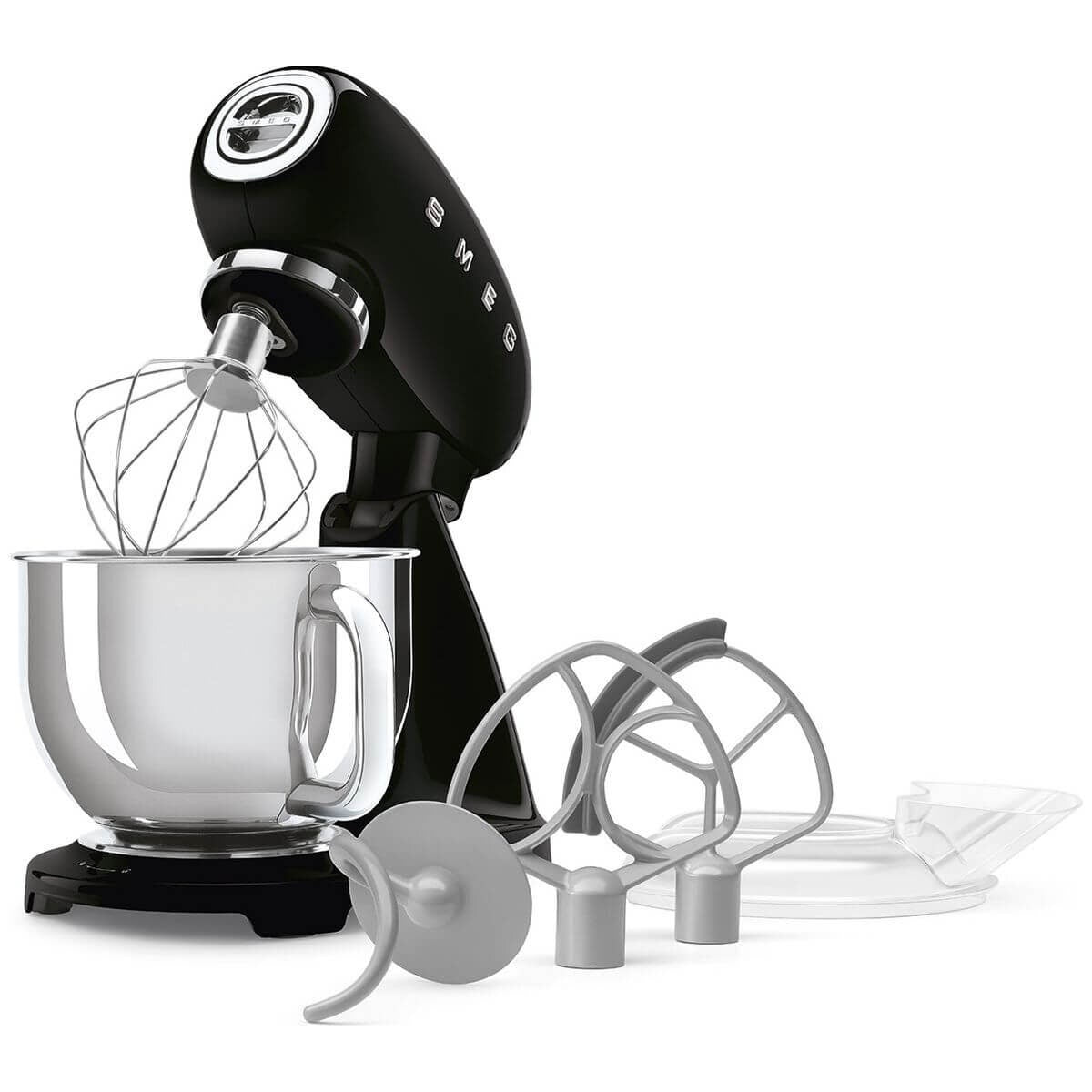 Smeg 50's Style Stand Mixer 4.8L - 1000W, Black, Planetary Mixing, 10 Speeds - SMF05BLAU