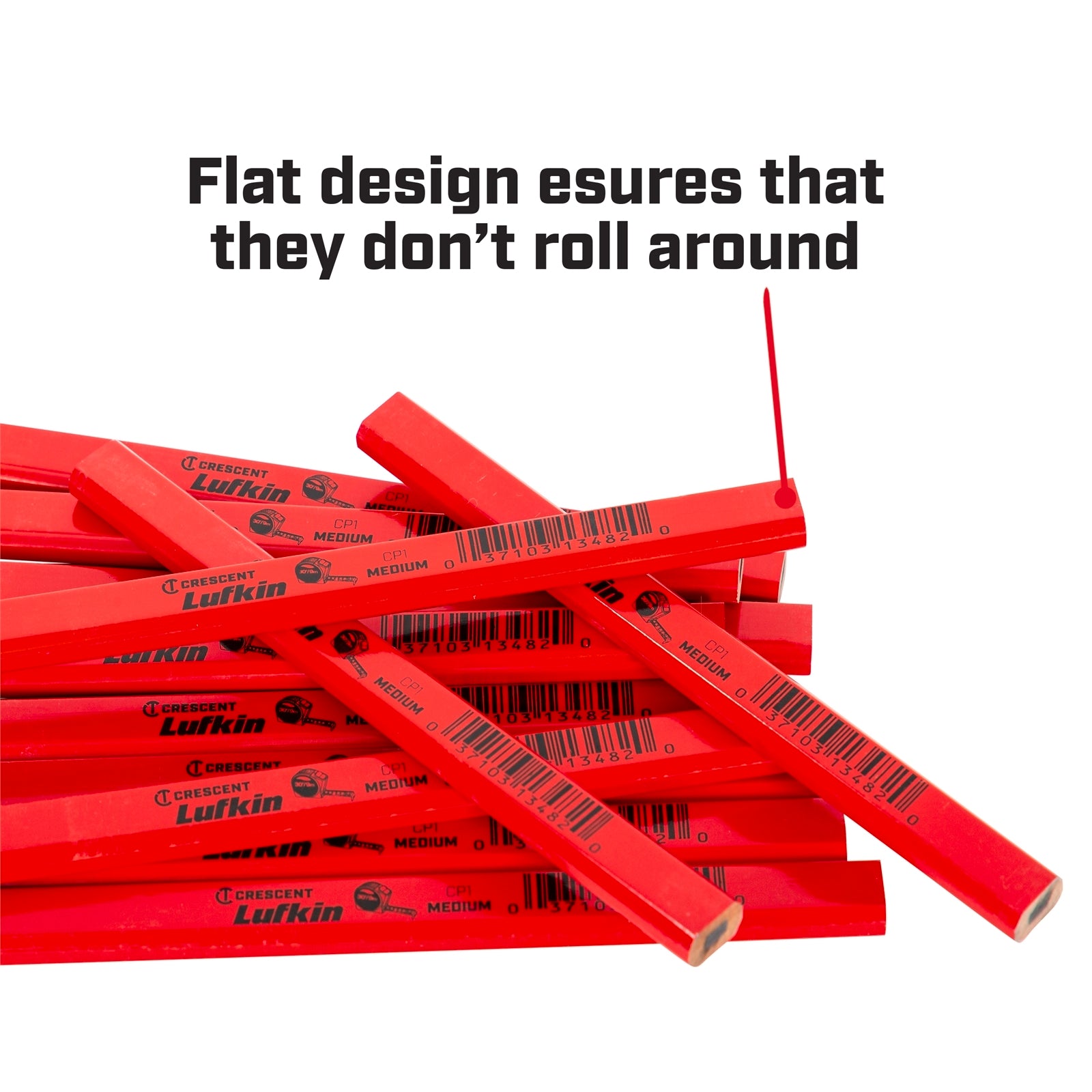 Crescent Lufkin Medium Red Carpenters Pencil, Wood, Waterproof Marking Tool