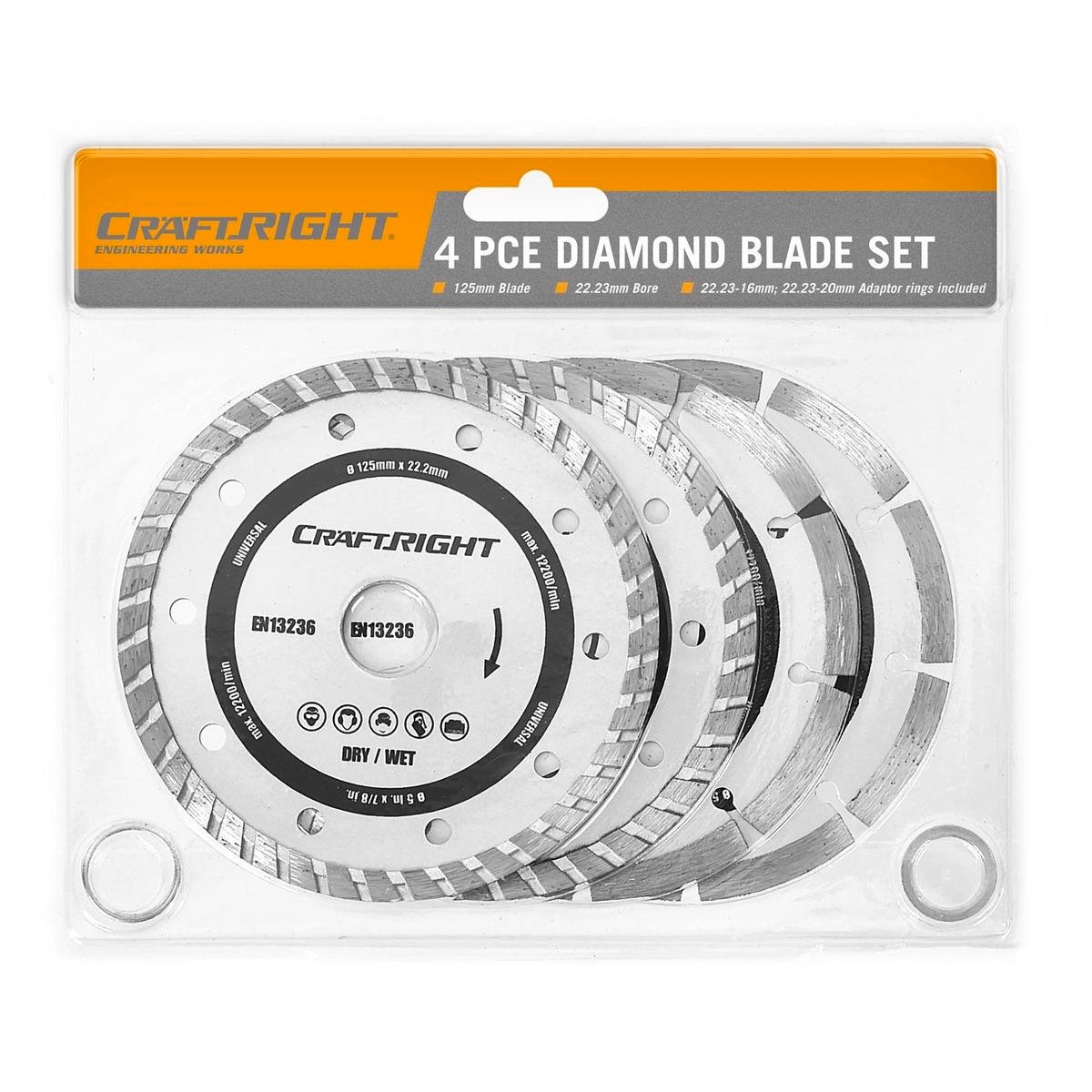 Craftright 125mm Metal Wet/Dry Diamond Blade 4 Pack
