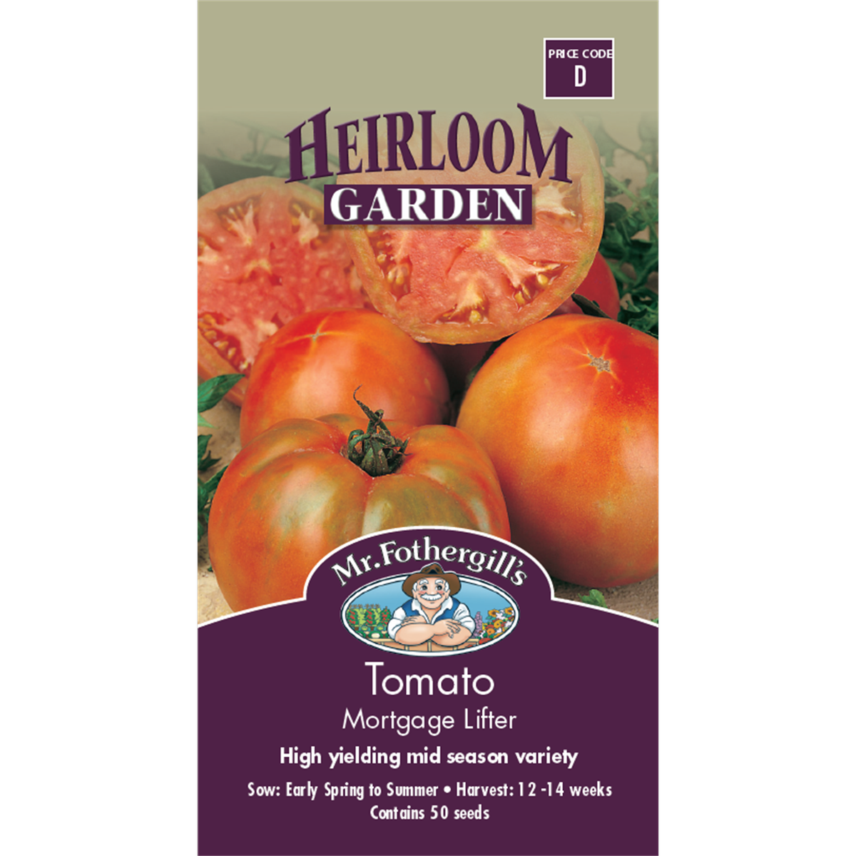 Mr Fothergill Mortgage Lifter Tomato Seeds - 20 Weeks - Heirloom - High Yield - SuperSaverAU - view 1