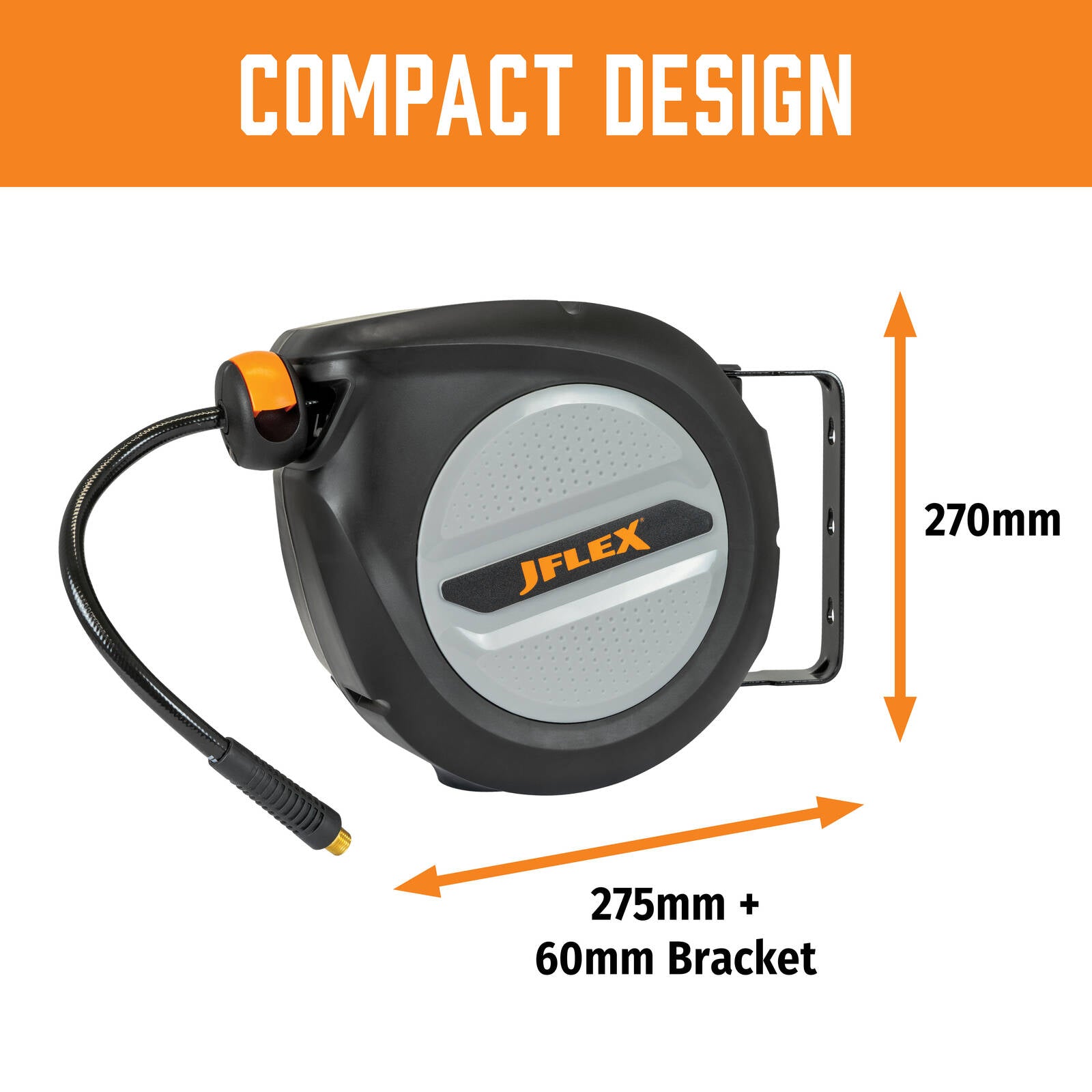 JFLEX 10m Retractable PVC Air Hose Reel Wall Mount 250 PSI