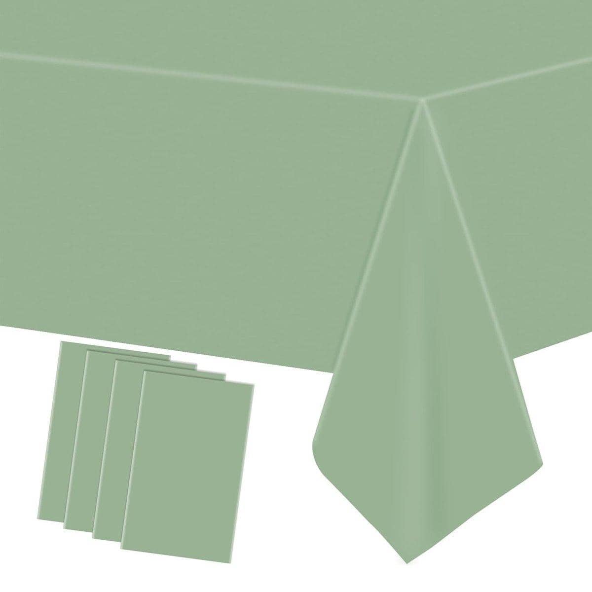6 Pack Green Disposable Tablecloths - 274 x 137 cm - view 2
