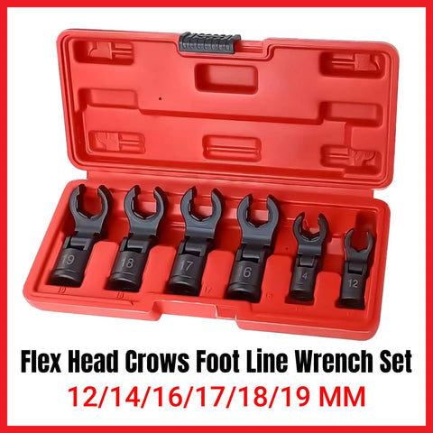 6-Piece Fuel Line Wrench Set, Swivel Head Injector Tool Kit