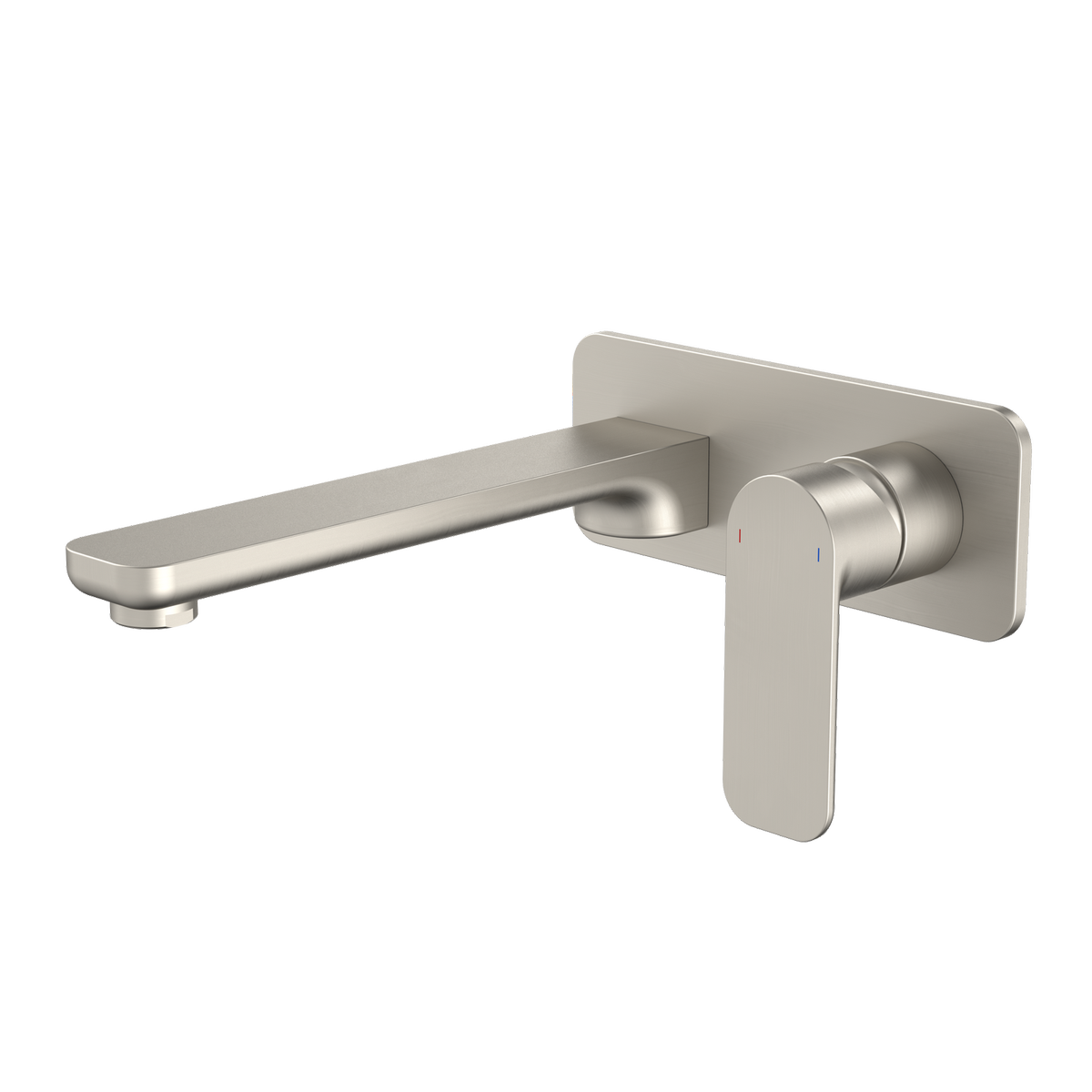 Caroma Luna Wall Basin Bath Mixer - 180mm x 122mm x 230mm - Brushed Nickel - Lead-Free Brass - Easy Clean Aerator - SuperSaverAU - view 1