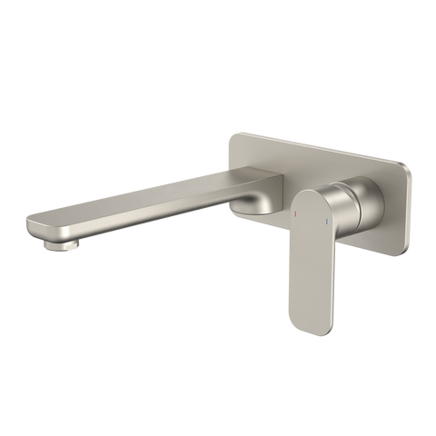 Caroma Luna Brushed Nickel Wall Basin Bath Mixer WELS 6 Star 4.5L/min