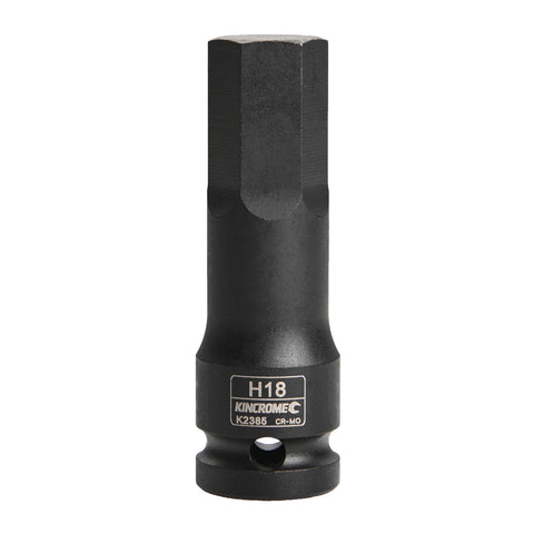 Kincrome 18 x 78mm 1/2" Drive Chrome Molybdenum Hex Impact Socket Black