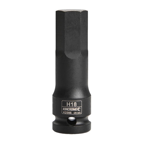 Kincrome 18mm 1/2" Drive Hex Impact Socket - Chrome Molybdenum Steel - Black - SuperSaverAU - view 1