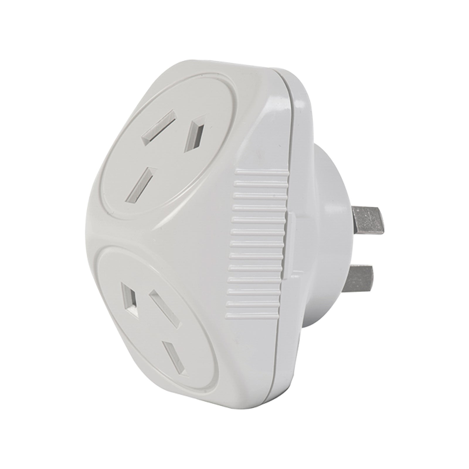 Click White Triangular Double Adaptor - SuperSaverAU - view 1