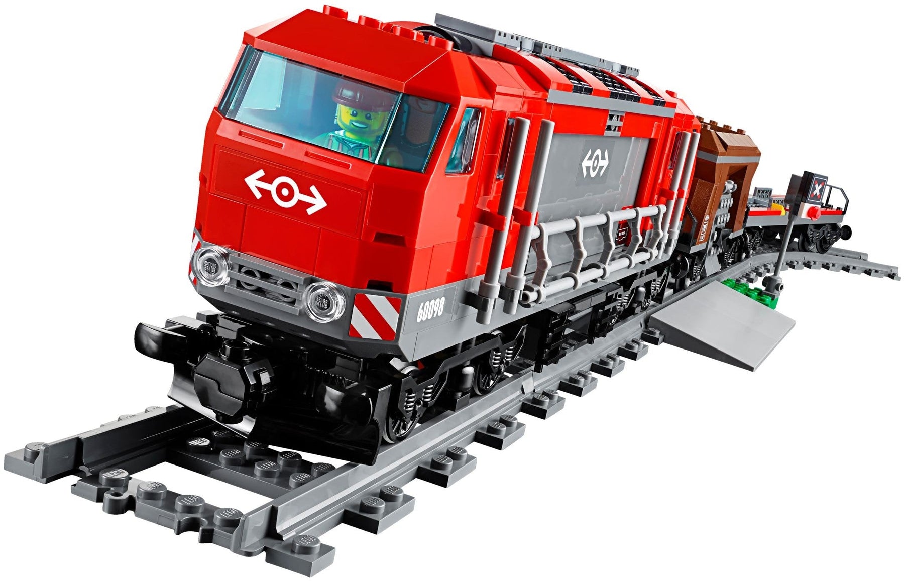 LEGO 60098 Heavy-Haul Train Set with Crane, Helicopter & Backhoe - SuperSaverAU - view 2
