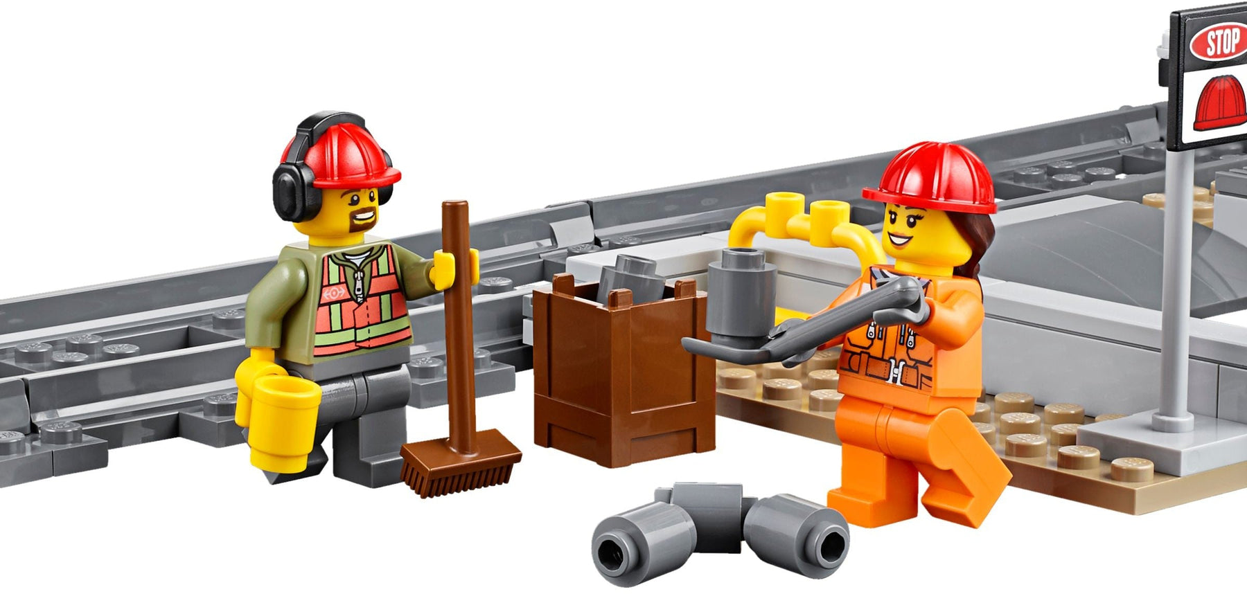 LEGO 60098 Heavy-Haul Train Set with Crane, Helicopter & Backhoe - SuperSaverAU - view 4
