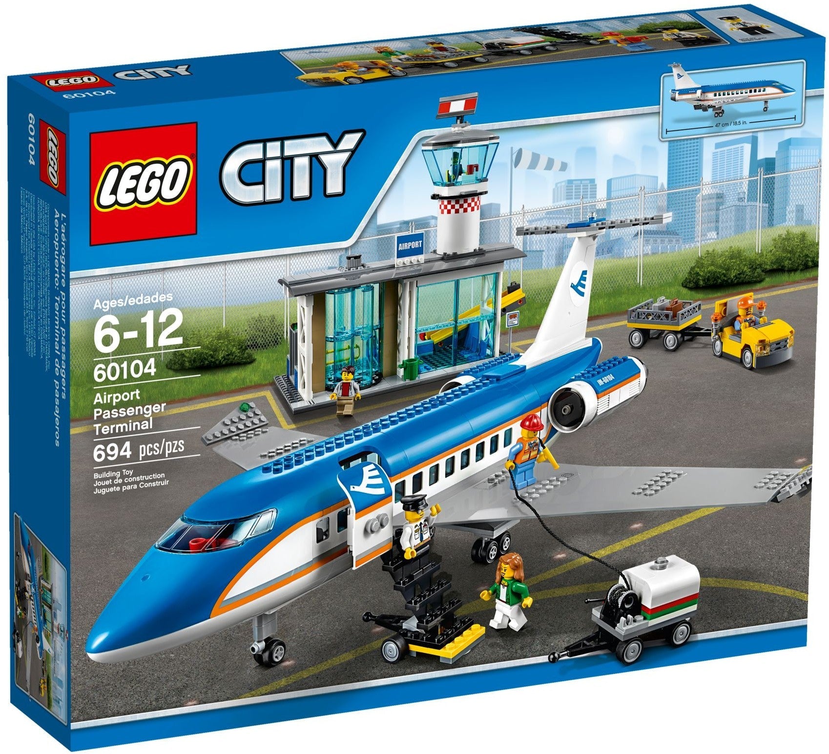 LEGO 60104 Airport Passenger Terminal: Airplane & Minifigures Set - SuperSaverAU - view 1
