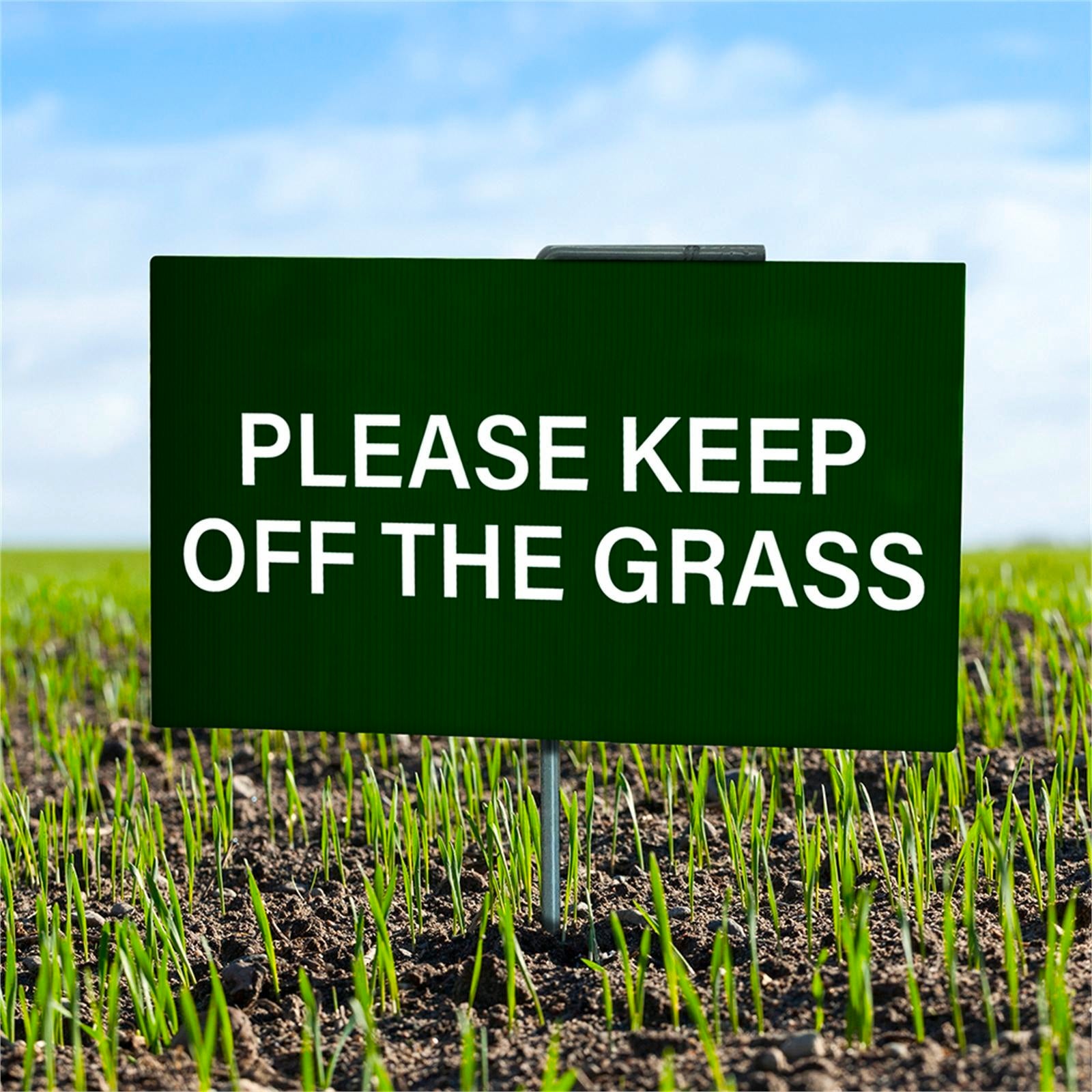 Sandleford 210mm Green PP Keep Off The Grass Sign