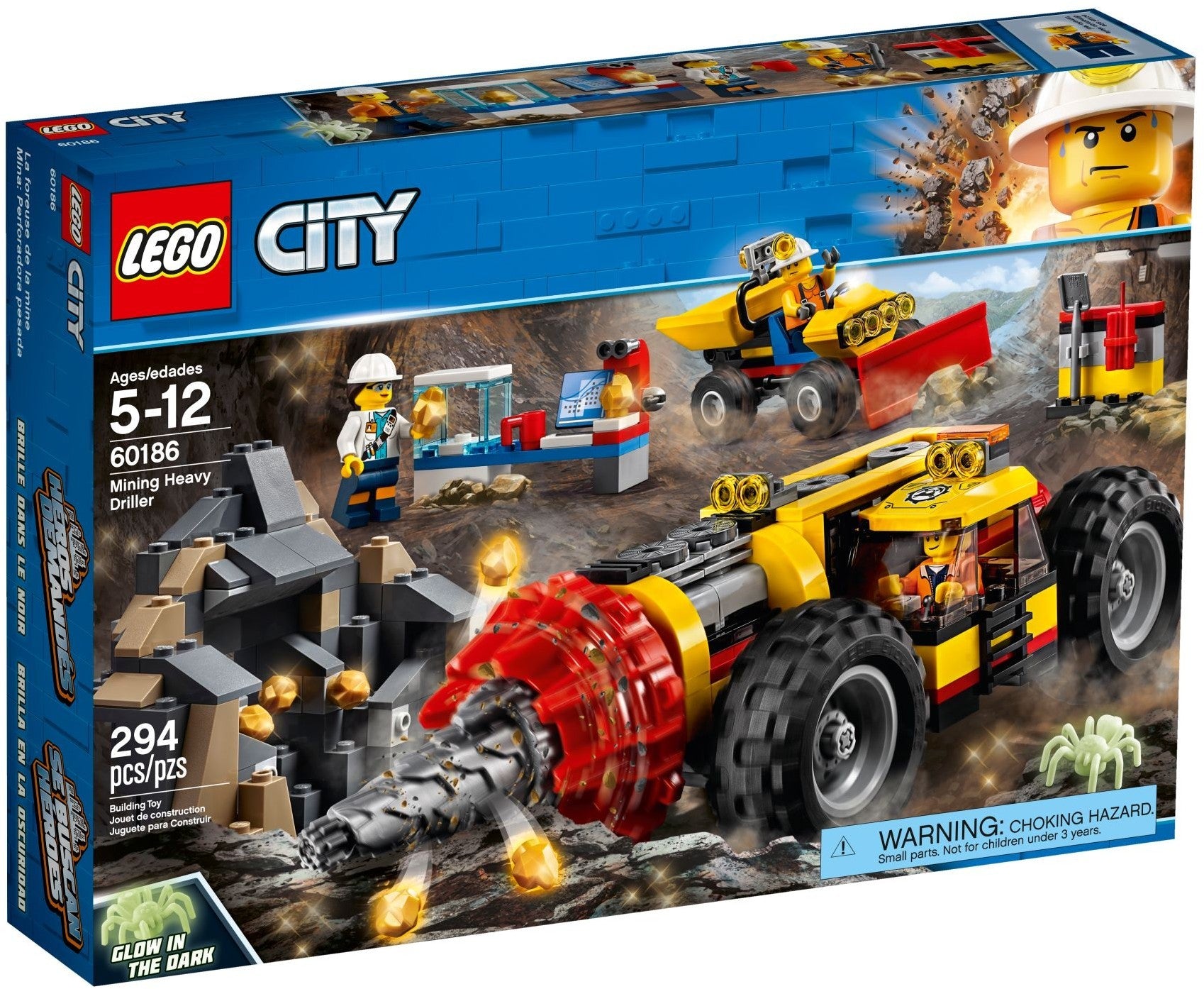 LEGO 60186 Mining Heavy Driller with Geologist & Glow Spider - SuperSaverAU - view 1