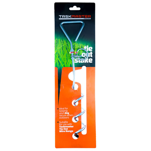 Taskmaster 8mm Thick Tie Out Stake, Steel, Twist-In Pet Ground Anchor