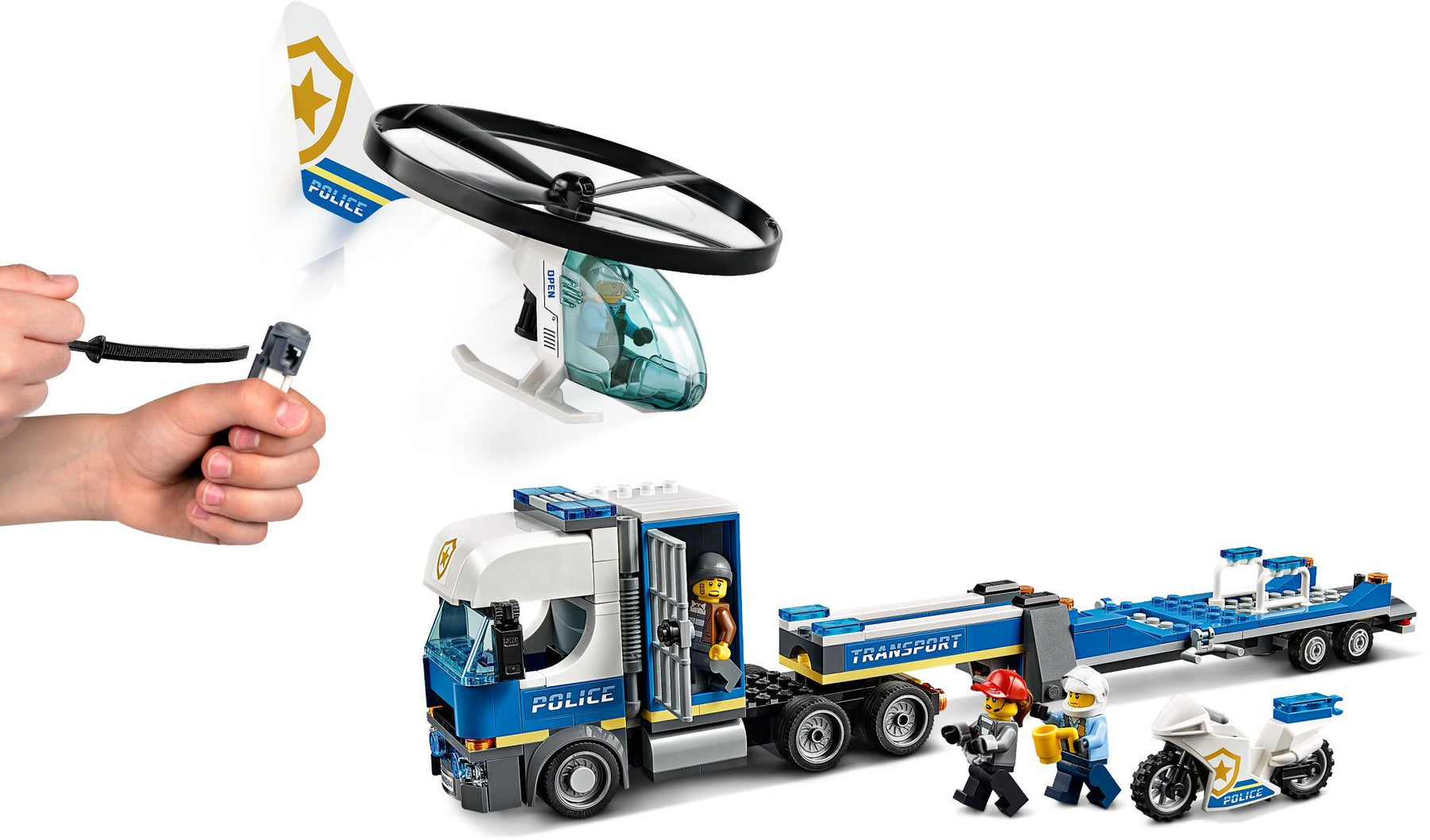 LEGO 60244 Police Helicopter Transport Truck & ATV Playset - SuperSaverAU - view 3