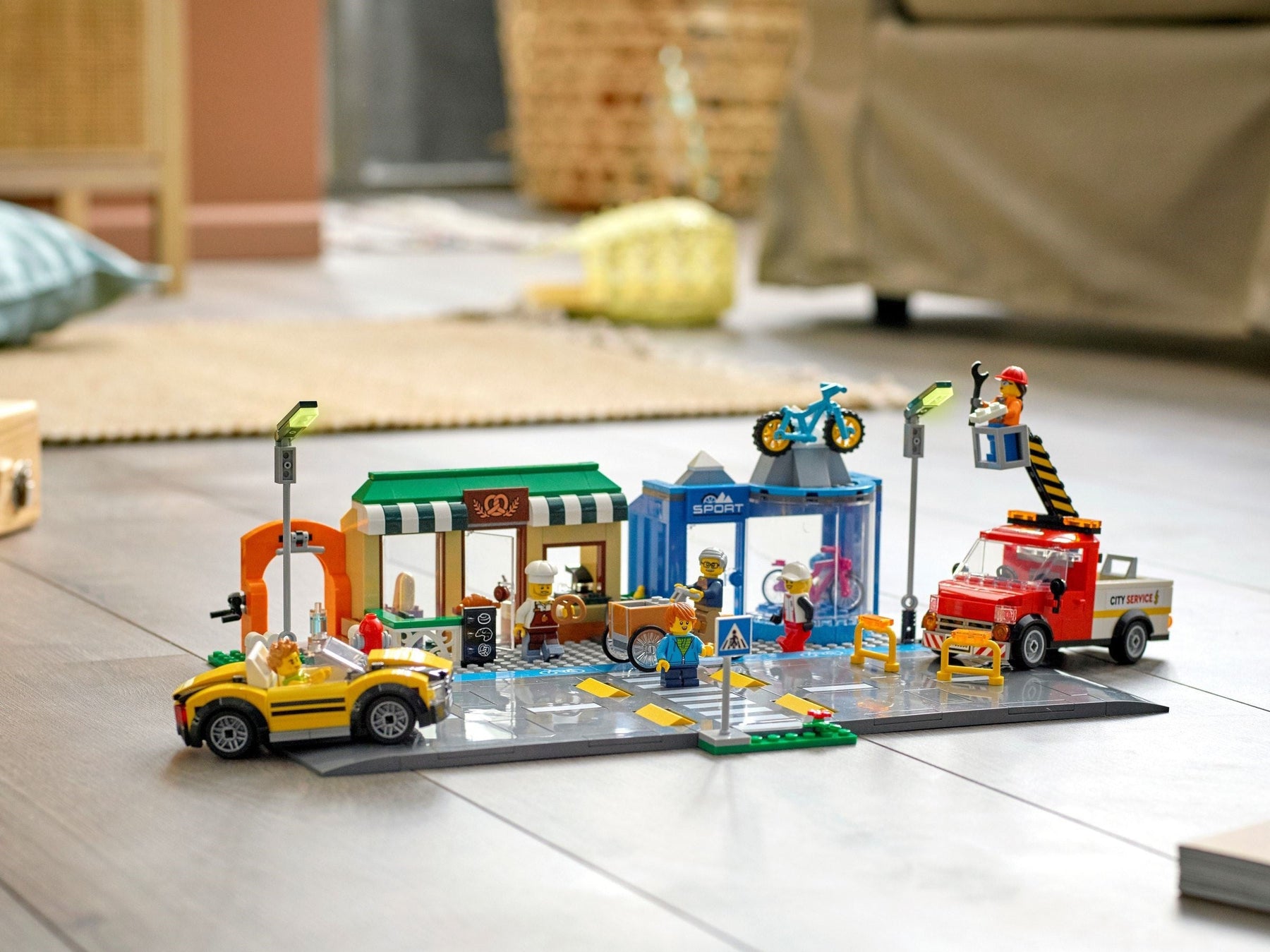 LEGO 60306 City Shopping Street: Bakery, Bike Shop & Fun Park - SuperSaverAU - view 3